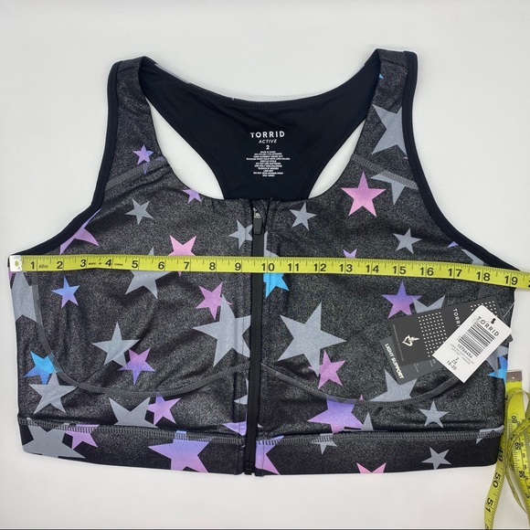Torrid Women’s Active Wicking Sports Bra Performance Core Stars Shiny Grey - Picture 12 of 14